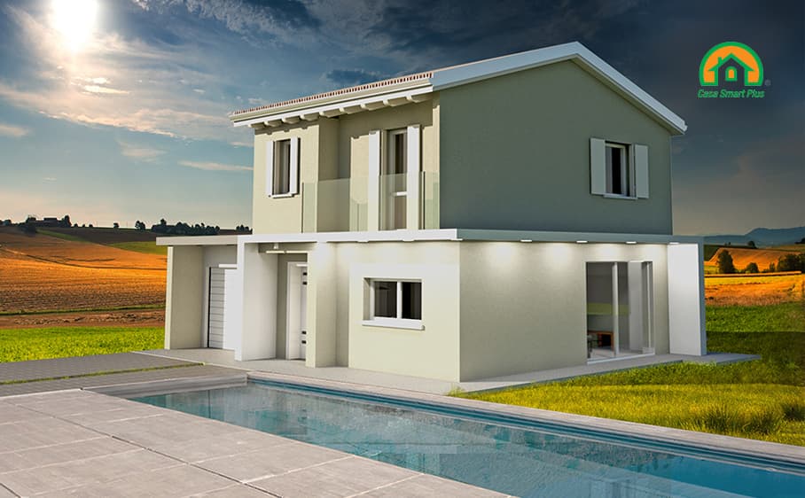 Progetto casa Michela attraverso il brevetto di realizzazione edifici NZEB Casa Smart Plus